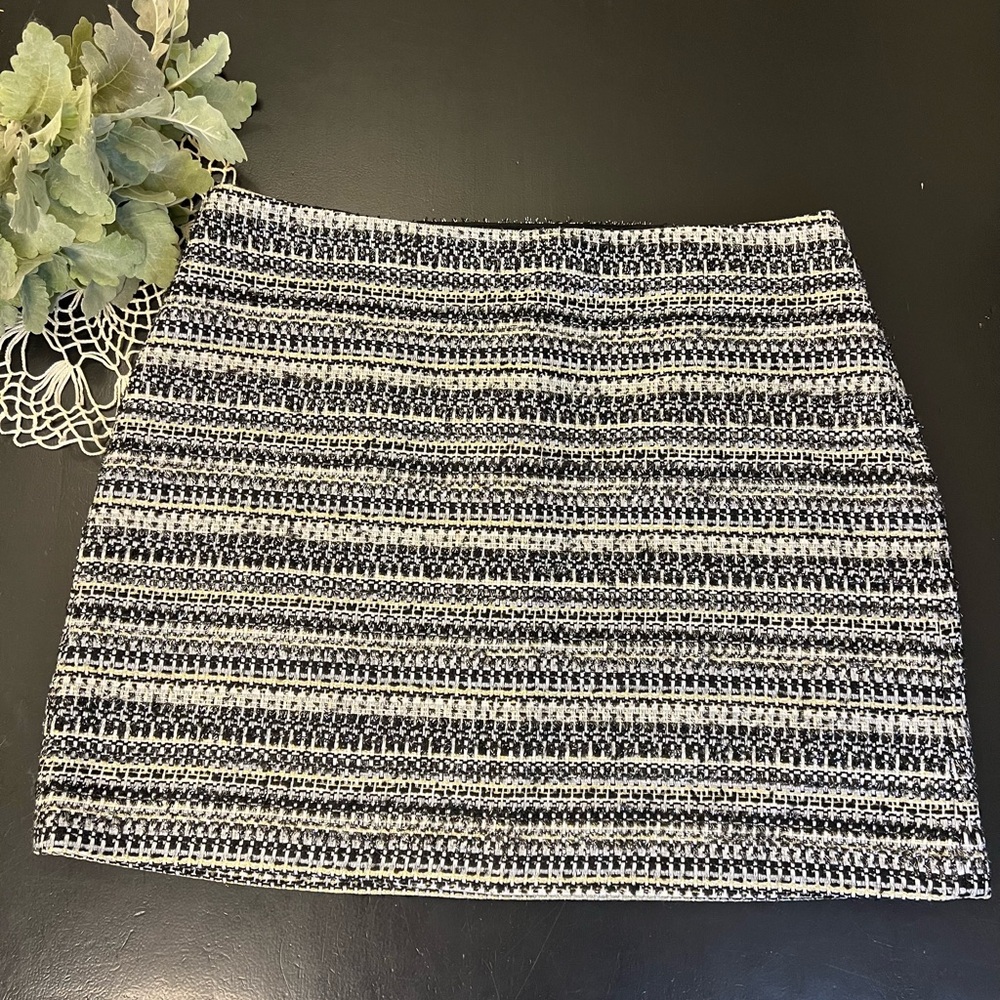 Loft Plus NWT Black Silver White‎ Tweed Pencil Skirt Sz 16 Preppy Clueless $80